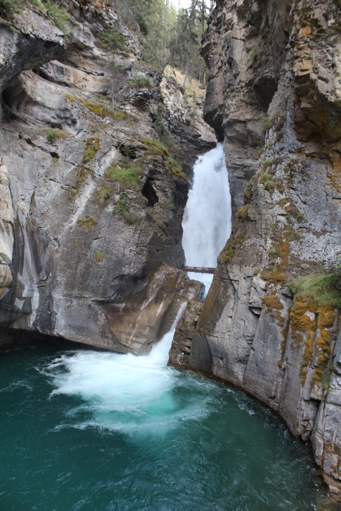 Johnston Canyon waterfall hike just outside Lake Louise in Banff National Park. 